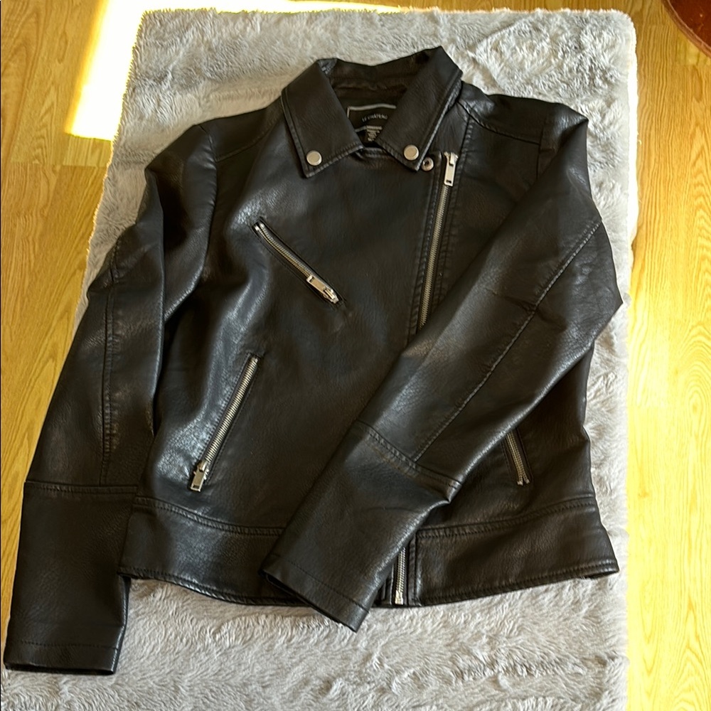 Le Chateau Black Leather Biker Jacket